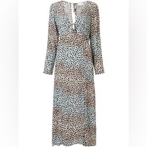 SUBOO Amelie Animal Print Maxi Dress NWT Size S $240 Resort Vacation Boho